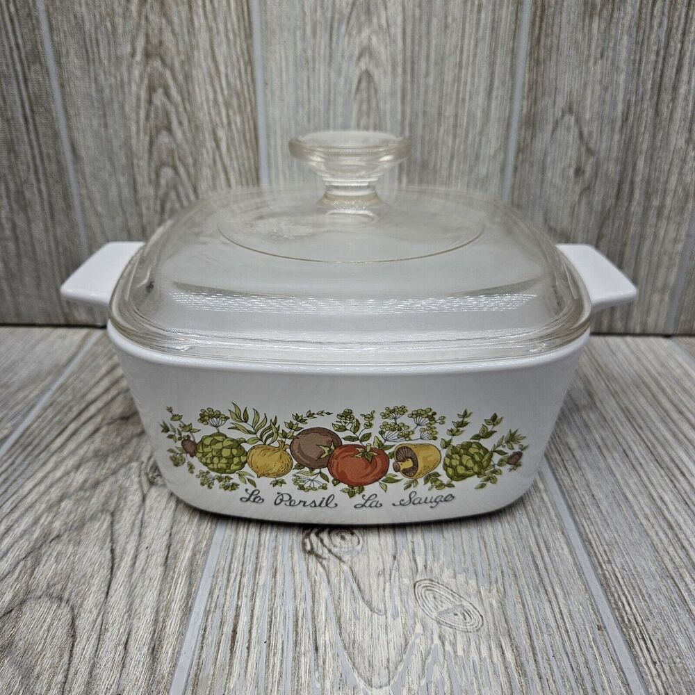 Corning Ware Le Persil La Sauge Spice of Life 1.5 Qt. A-1 1/2-B With Lid